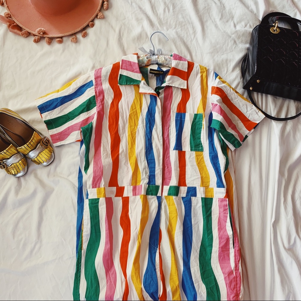 Nooworks Salvation Stipe Rainbow Coverall XL